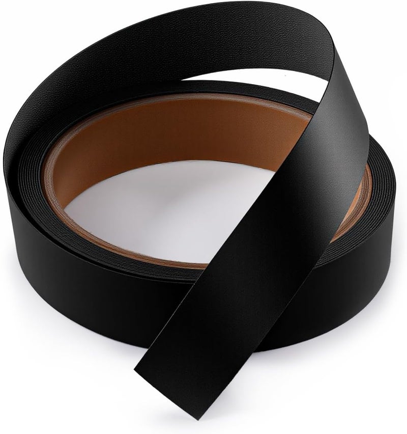 FAKILO Melamine Edge Banding Black 3/4 inch x 10 ft Veneer Edging Easy Application Iron on Edge Banding Tape for Cabinet Plywood Repairs Furniture Restoration - Image 1